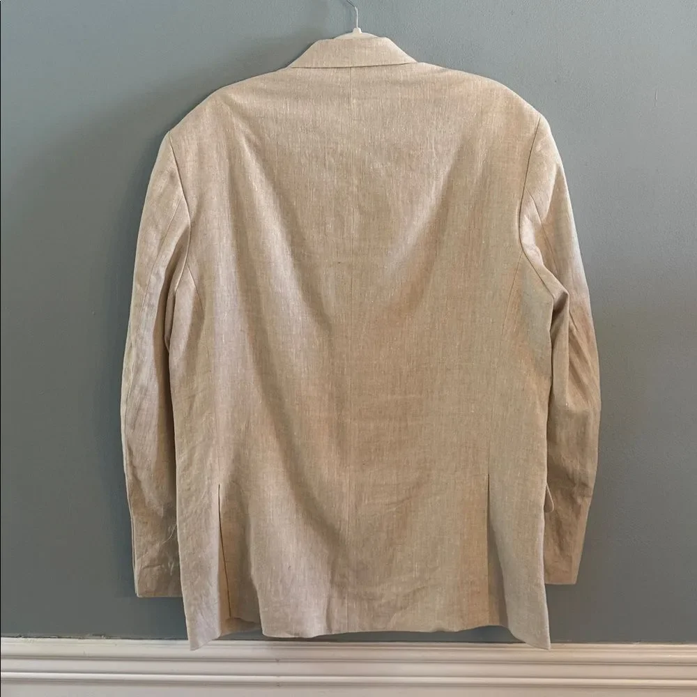 Tasso Elba Men’s Large 42-44 NEW 100% cream Linen blazer
